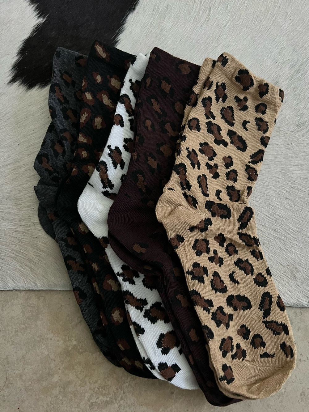 Leopard print socks